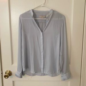 Loft Flowy Blue Blouse, XS